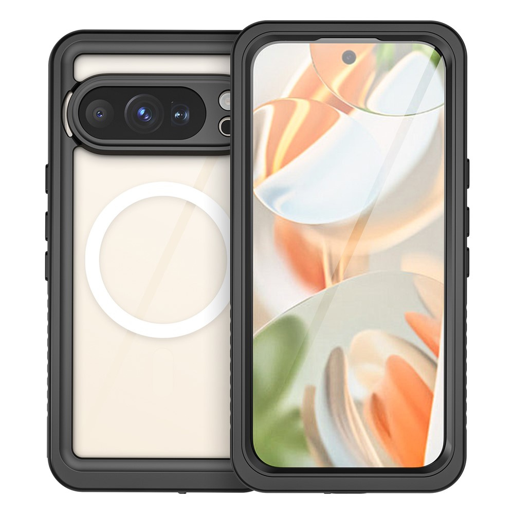 Ip68 Wasserdichte Hülle Für Google Pixel 10 Pro, Redpepper, Mit Magsafe-funktion, Transparent Mit Schwarzem Rahmen