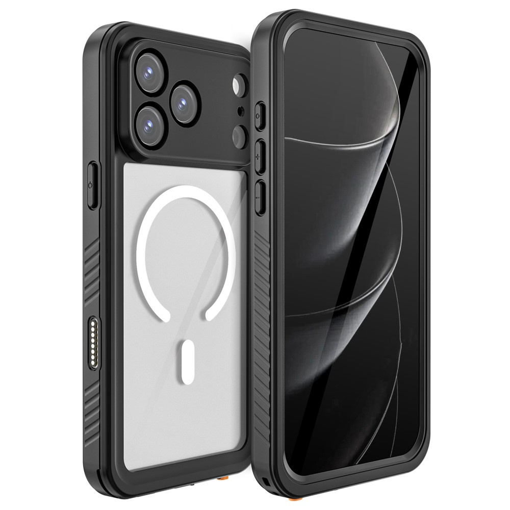 Ip68 Wasserdichte Hülle Für Iphone 17 Pro Max, Redpepper, Mit Magsafe, Transparent Mit Schwarzem Rahmen