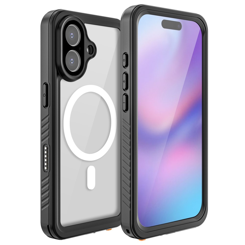 Ip68 Wasserdichte Hülle Für Iphone 17, Redpepper, Mit Magsafe, Transparent Mit Schwarzem Rahmen