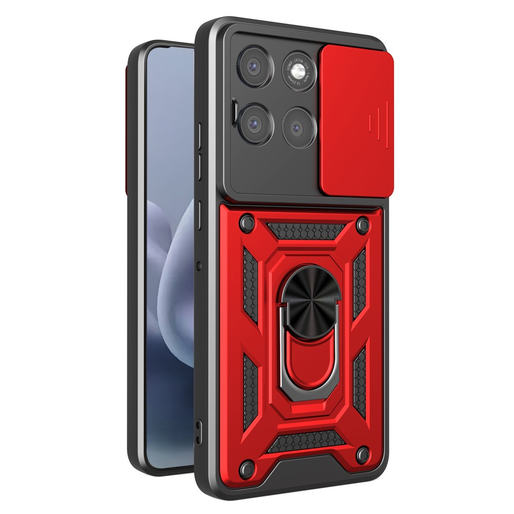 Gepanzertes Gehäuse Für Motorola Moto G77 / G67, Camshield Slide, Rot