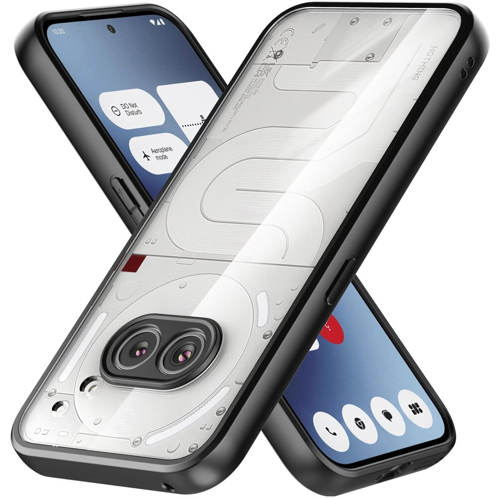 Nothing Phone 2a/2a Plus Fusion Hybrid Hülle Mit Kameraschutz, Transparent/schwarz