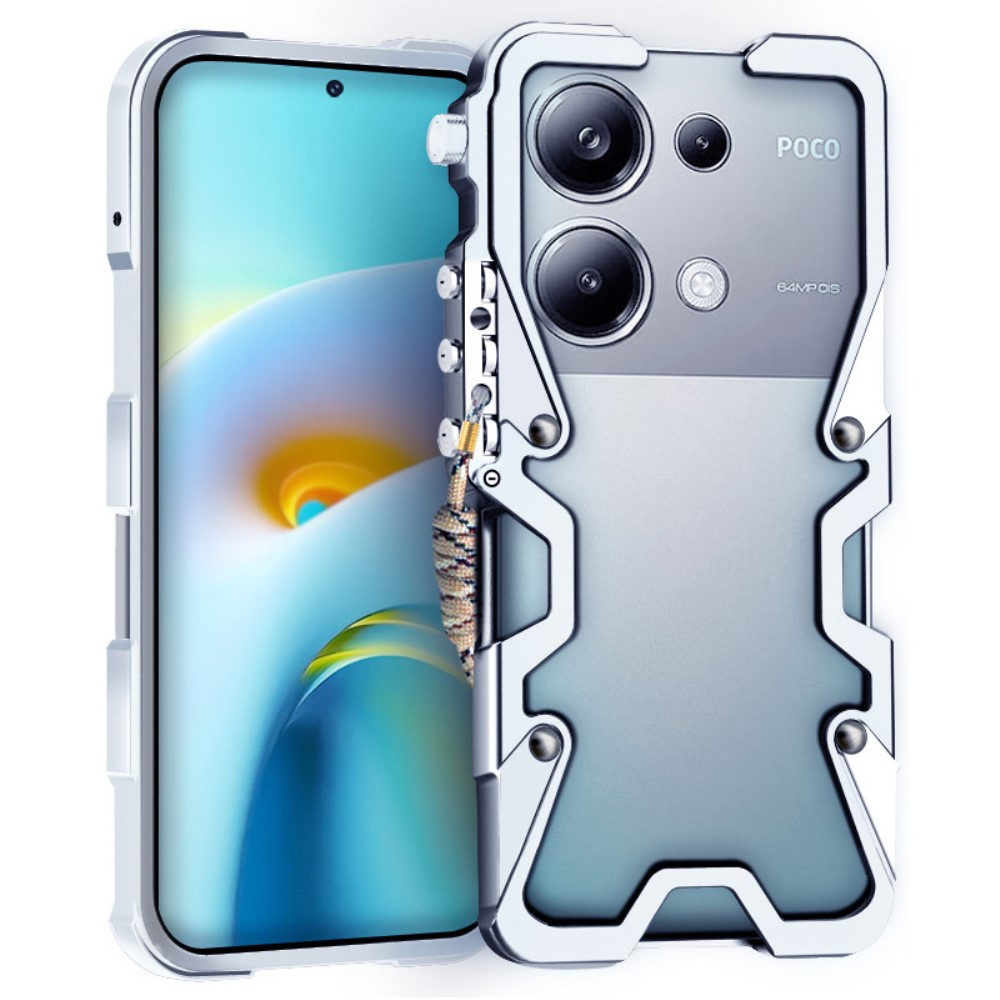 Schutzhülle Für Xiaomi Redmi Note 13 Pro 4g / Poco M6 Pro 4g, Aluminiumlegierung, Silber