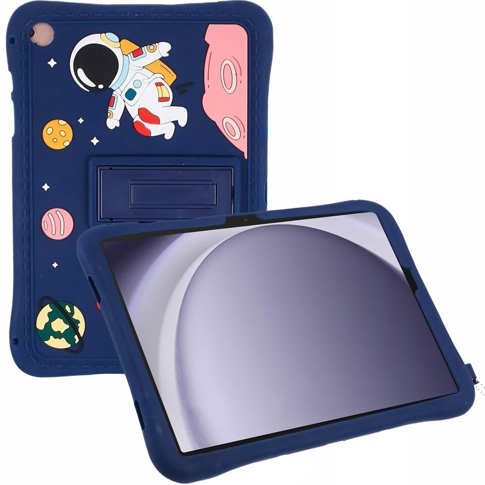 Silikonhülle Für Kinder Für Samsung Galaxy Tab A11 Plus / A9 Plus, Gepanzert, Astronauten-design, Marineblau