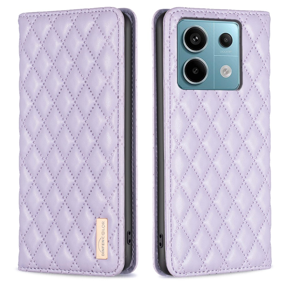 Klapphülle Für Xiaomi Redmi Note 13 Pro 4g / Poco M6 Pro 4g, Brieftaschenfunktion, Farbe: Binfen, Lila