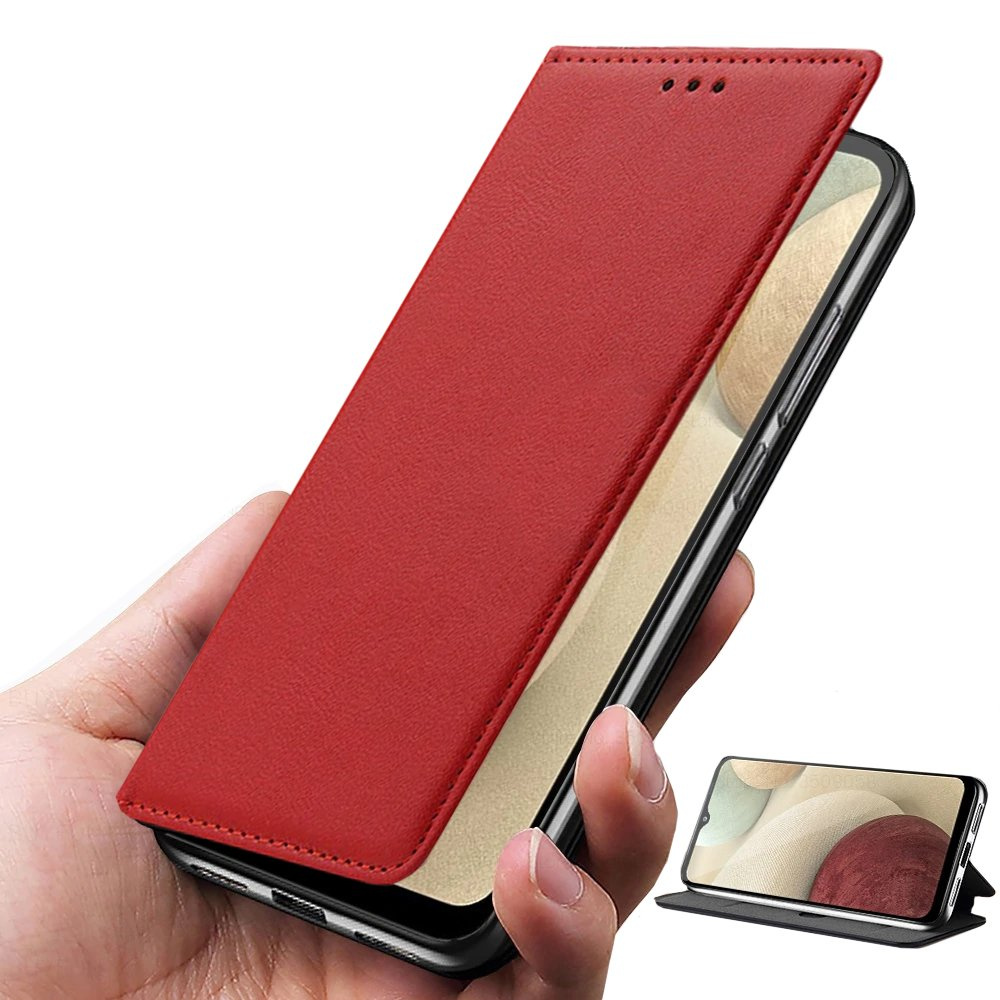 Leder-wallet-hülle Für Samsung Galaxy A02s, Burgunderrot