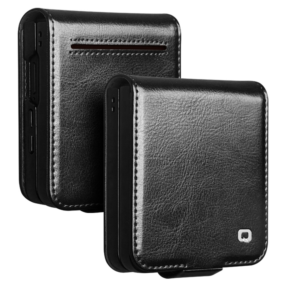 Leder-wallet-hülle Für Samsung Galaxy Z Flip7 – Schwarz
