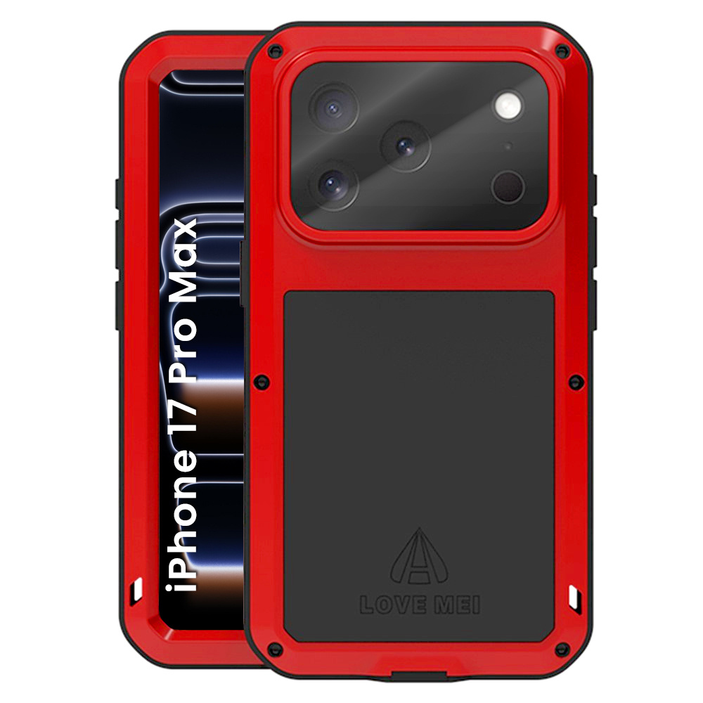 Love Mei Hülle Für Iphone 17 Pro Max, Mit Glas Geschützt, Rot
