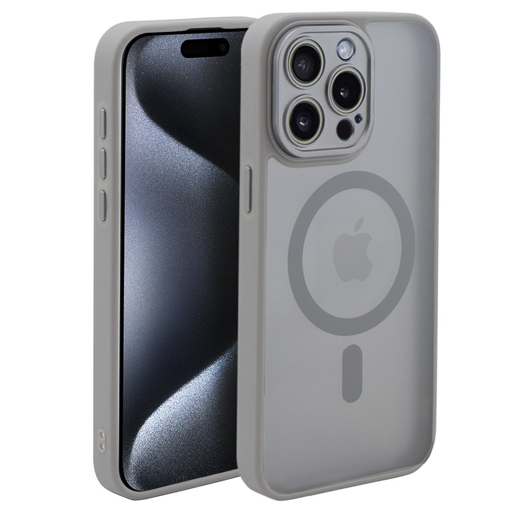 Magsafe Hülle Für Iphone 15 Pro, Hybrid Matte Lens Pro, Titangrau
