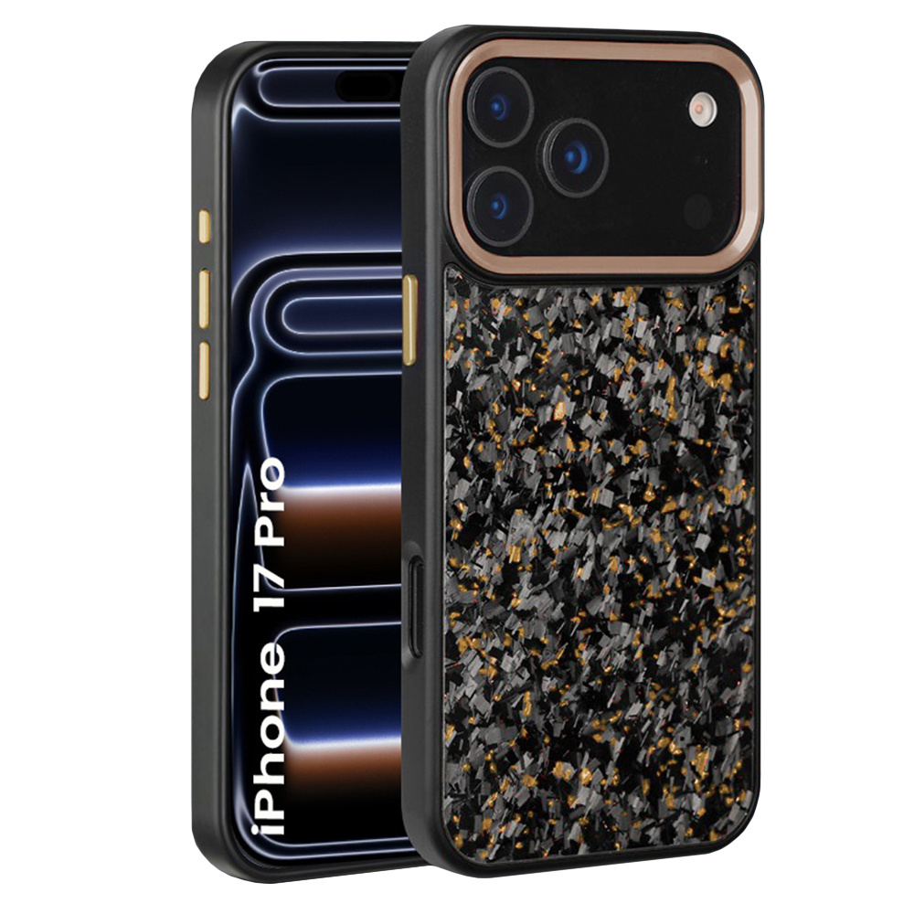 Magnetische Hülle Für Iphone 17 Pro, Aramidfaser-abdeckung, Mit Metall-kamerarahmen, Schwarz/gold