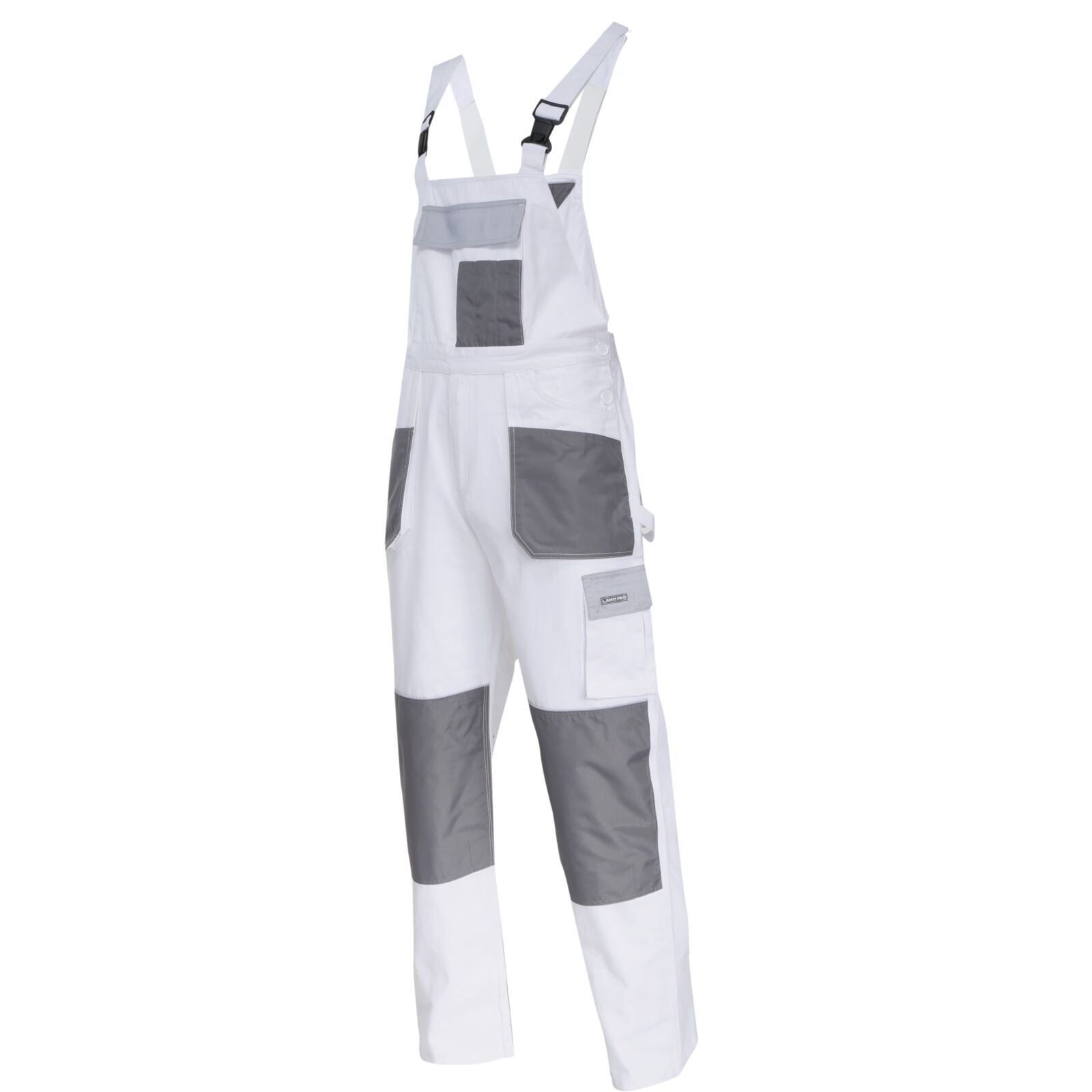 Weiß-graue Latzhose, 100 % Baumwolle, Größe M (50)", Ce-kennzeichnung, Lahti