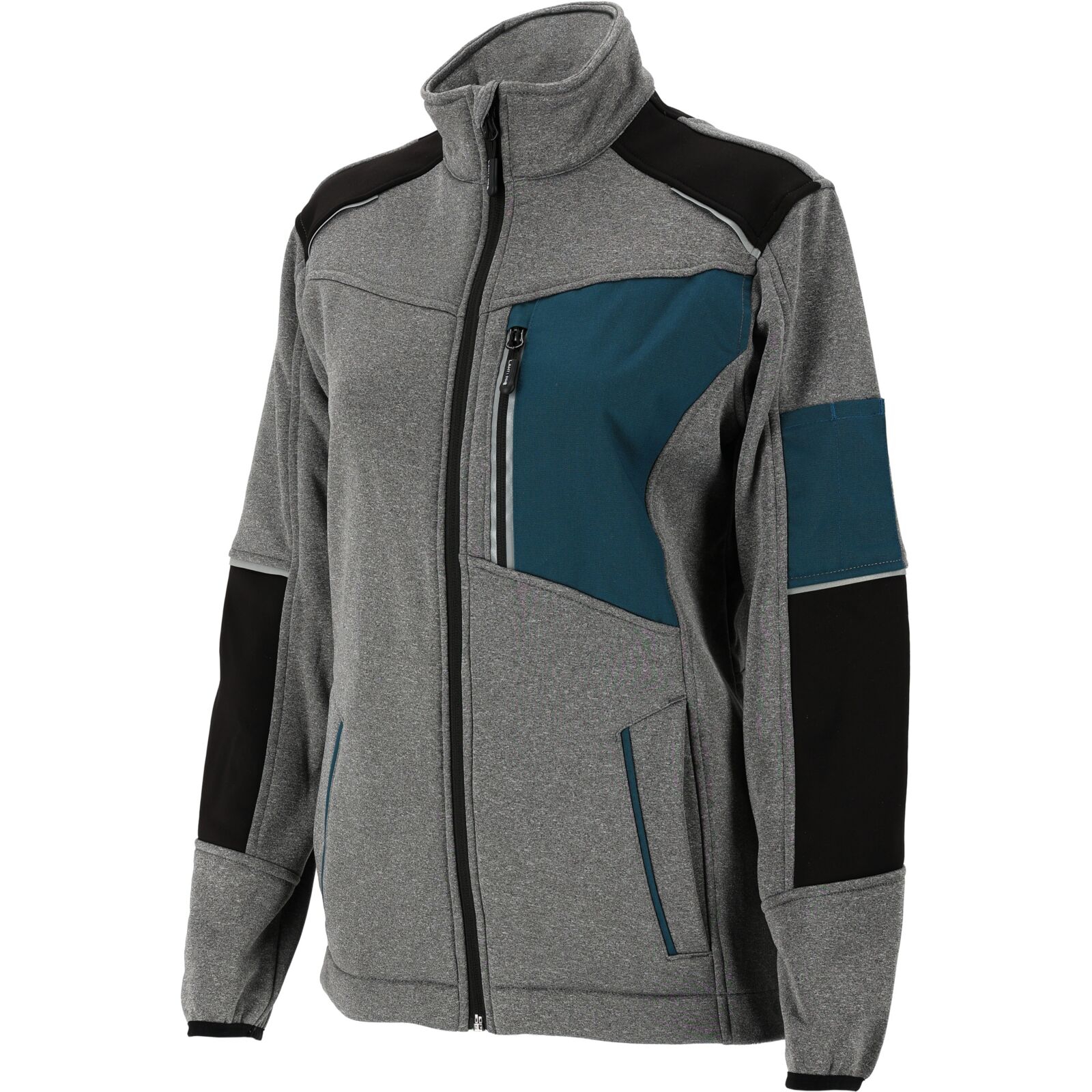 Damen-sweatshirt Grau-schwarz-türkis, Größe „s“, Ce-kennzeichnung, Lahti