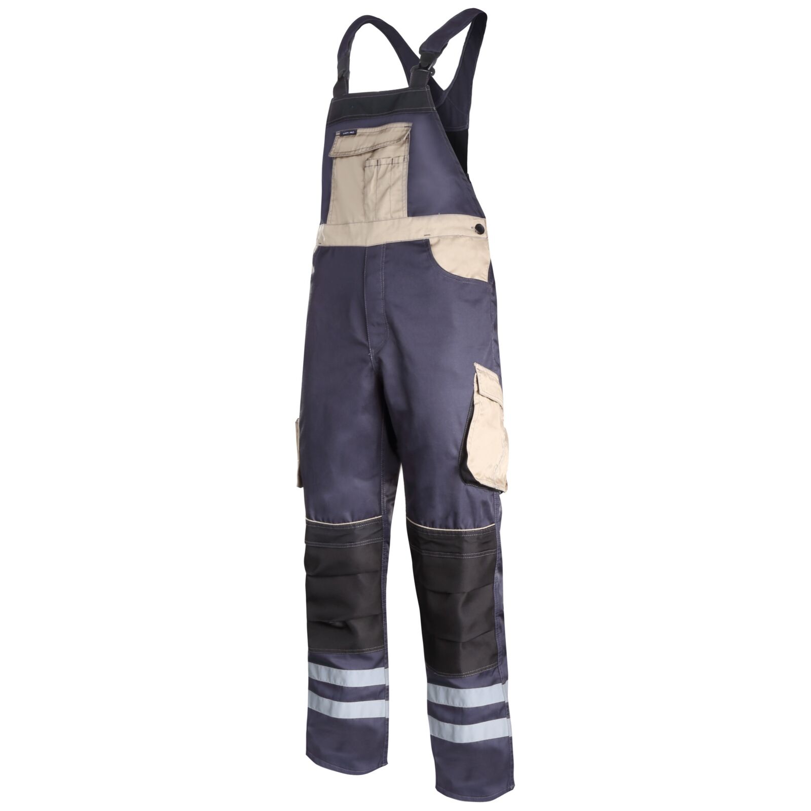 Grau-schwarz-beige Latzhose Mit Reflektierenden Streifen, "s", Ce, Lahti