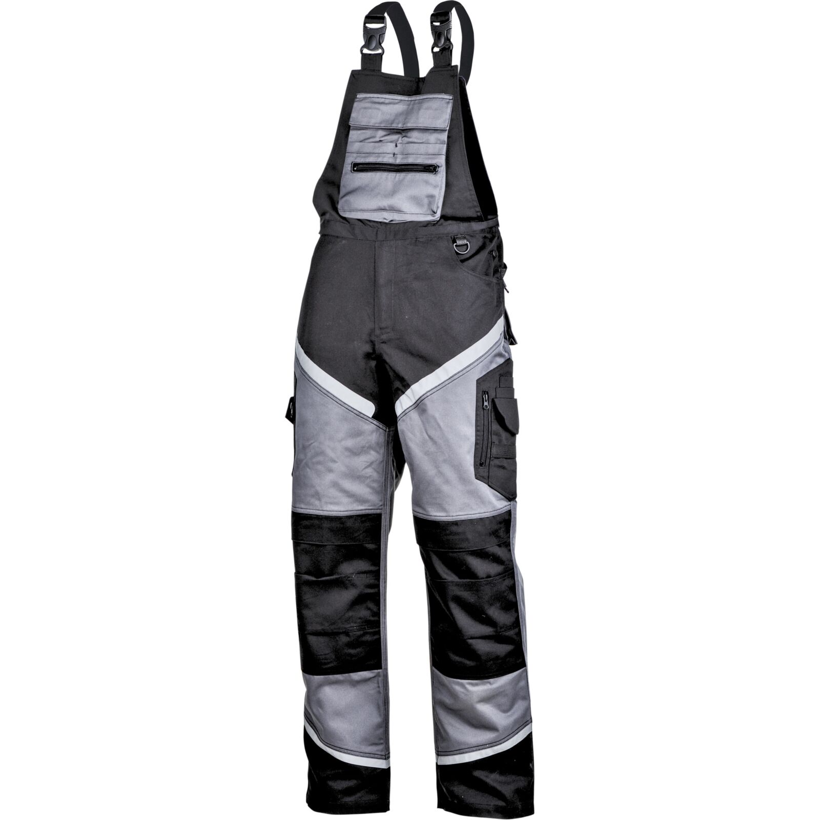 Schwarze Und Graue Latzhose Mit Reflektierenden Streifen, "m", Ce, Lahti