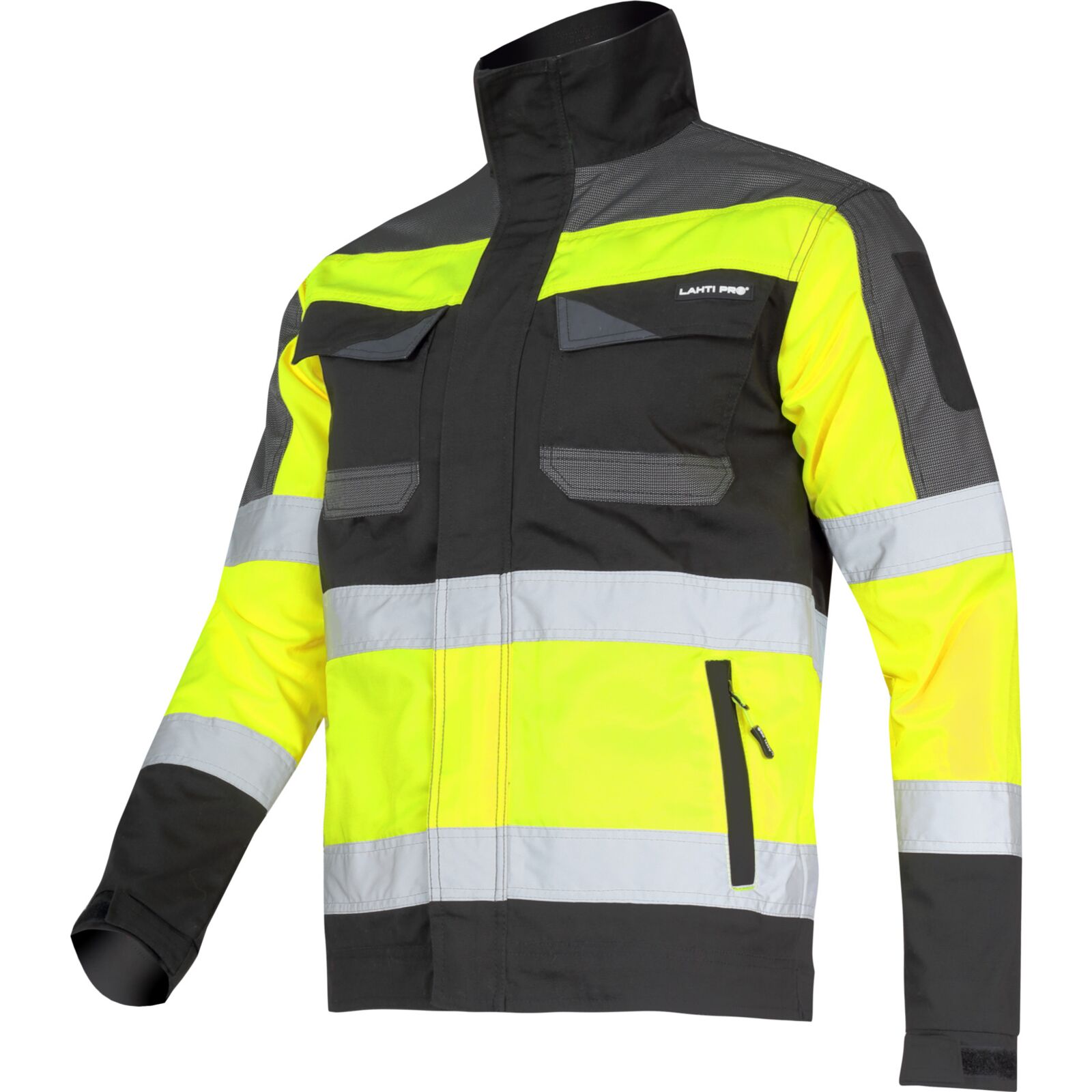 Schwarze Und Gelbe Warnjacke, "l", Ce, Lahti
