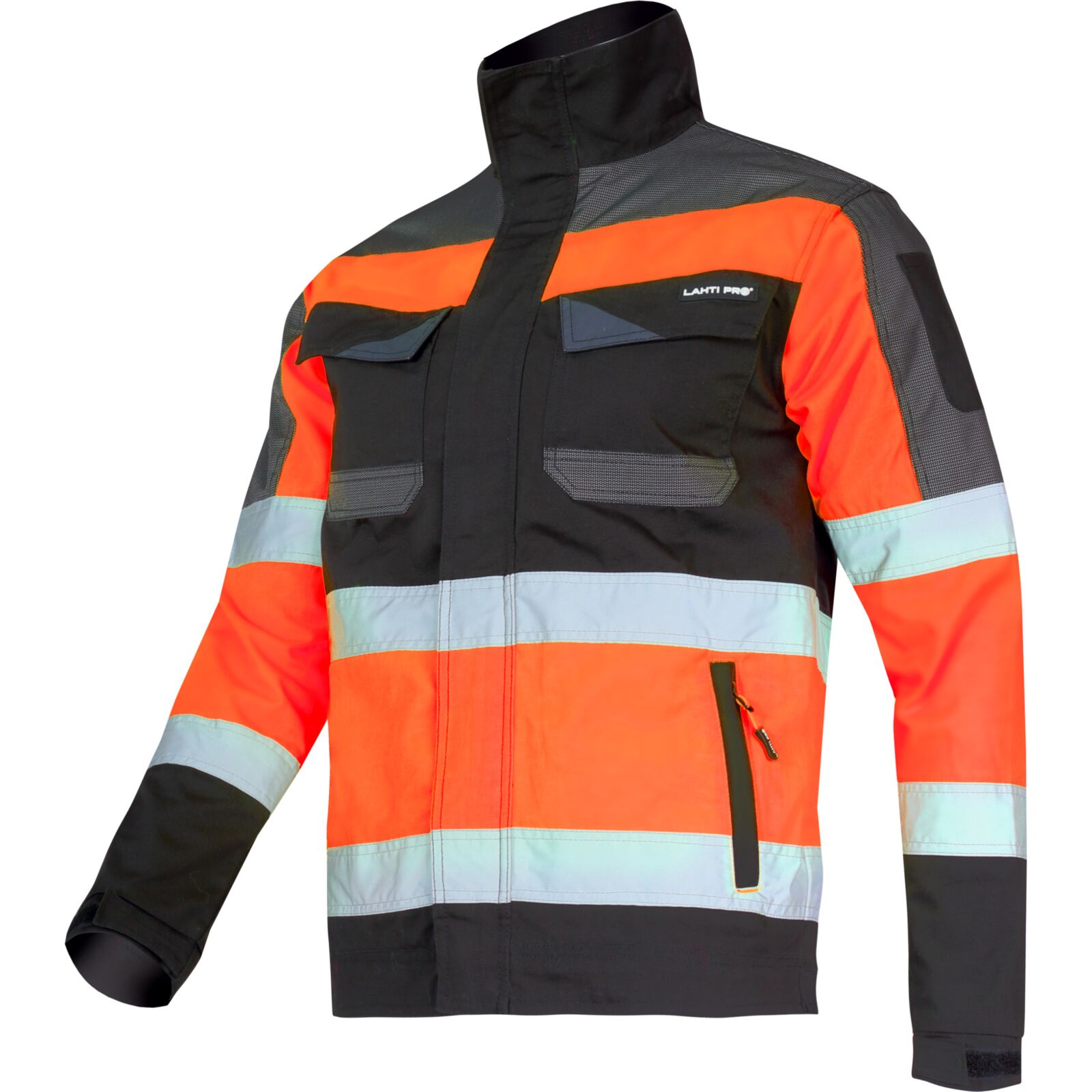 Schwarze Und Orangefarbene Warnjacke, "s", Ce, Lahti