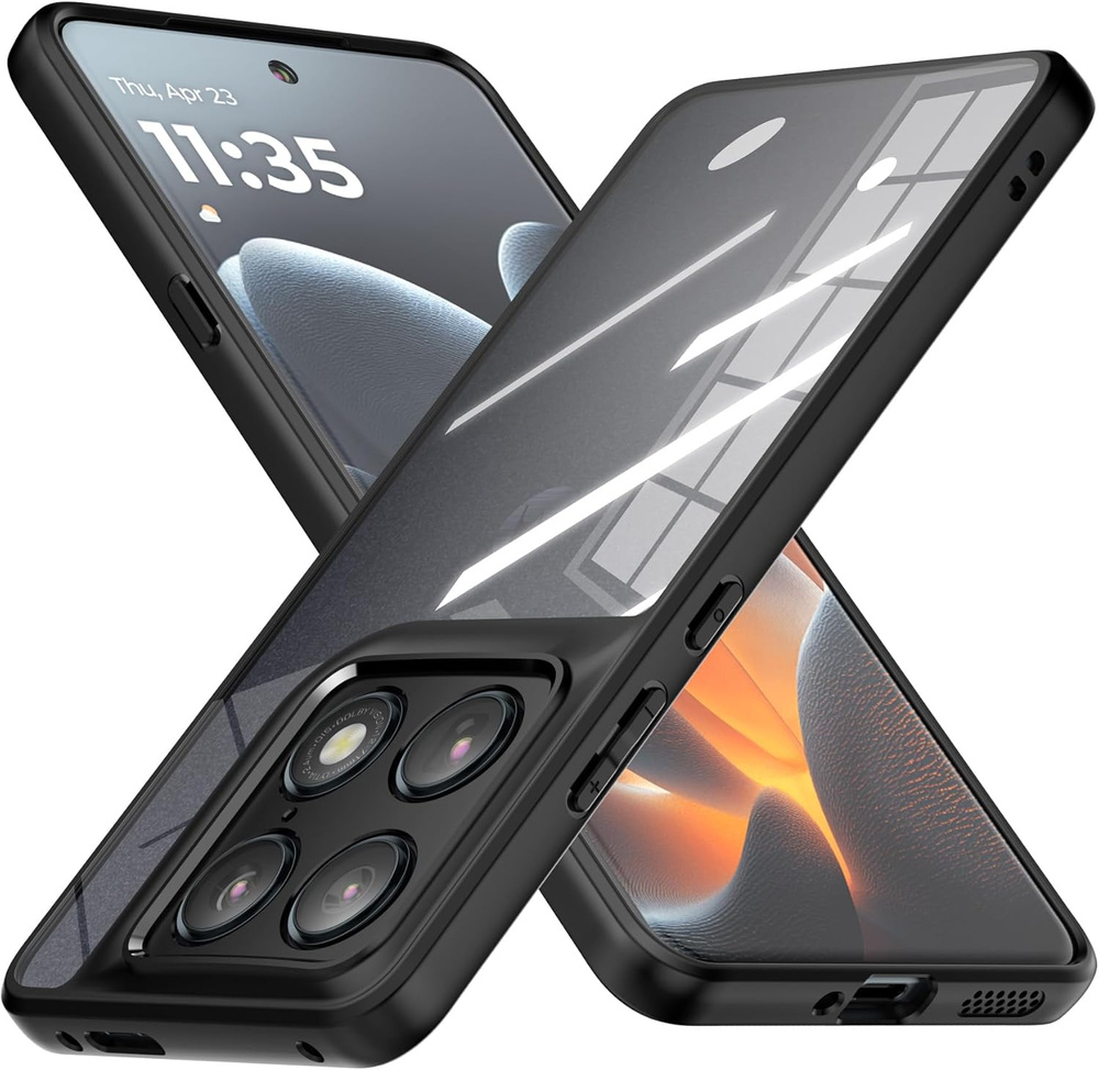 Hülle Für Motorola Signature, Fusion Hybrid, Transparent Mit Schwarzem Rahmen