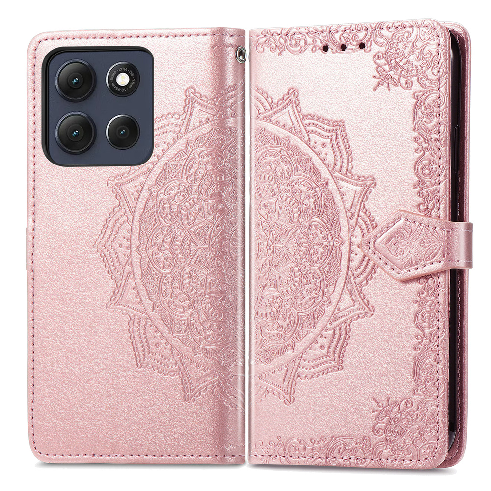 Blumenmuster-geldbörsenhülle Für Motorola Moto G86 5g – Rosa