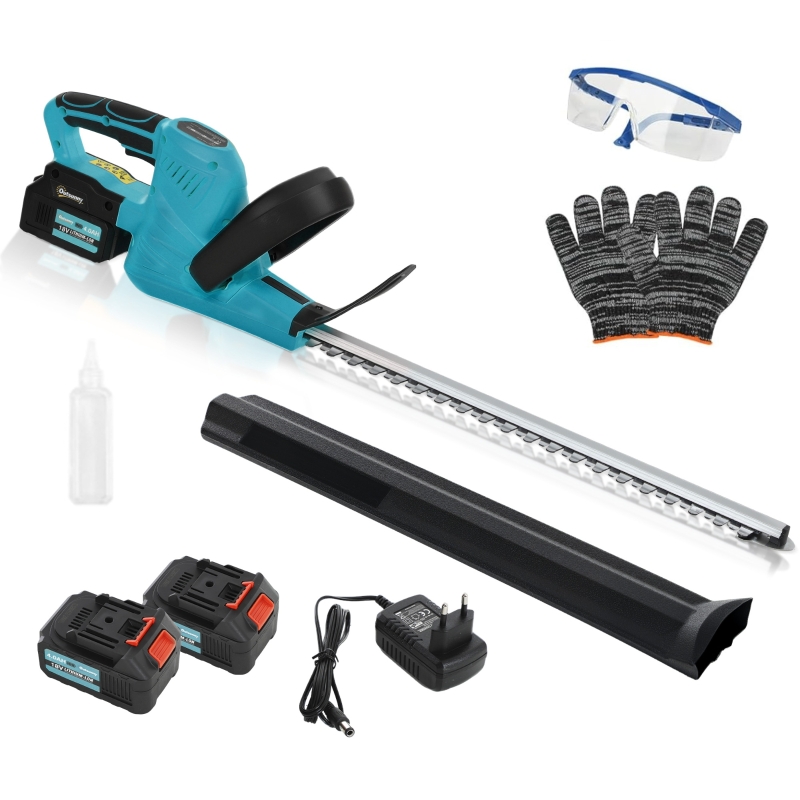 Akku-heckenschere Mit 51 Cm Schnittlänge, Bürstenloser Motor, Blau