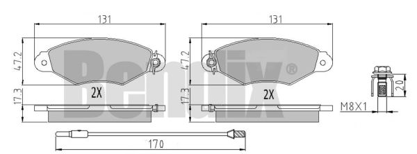 Bdx 510351 Bendix Ham-pads Vorne 2-sensoren