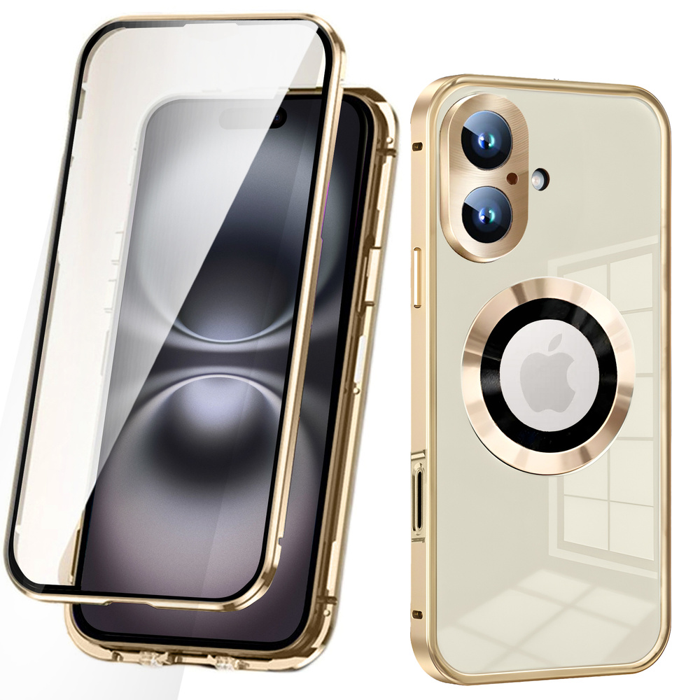 Iphone 16 Hülle, Dual Glass, Magsafe, Gold