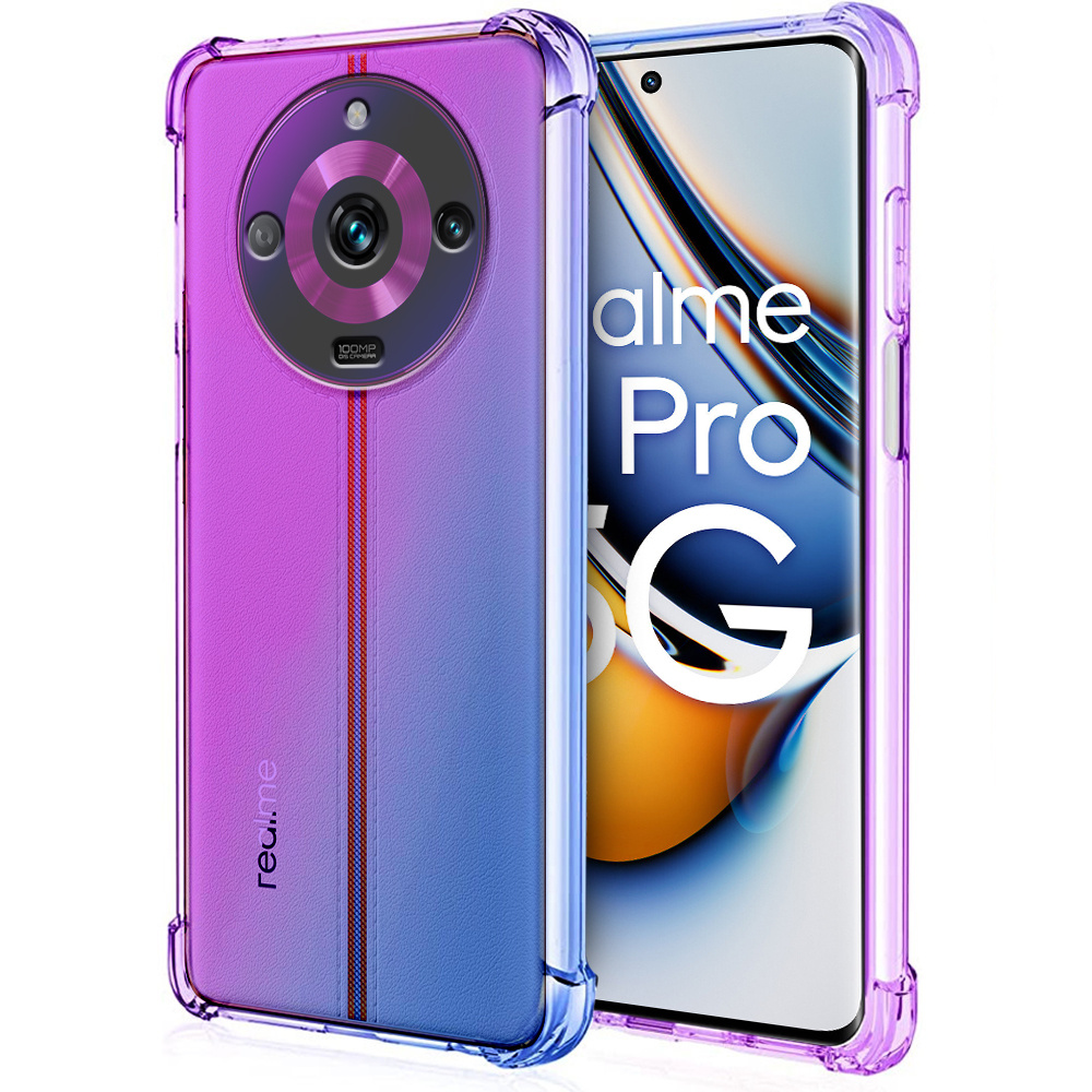 Fallfeste Schutzhülle Mit Farbverlauf Für Realme 11 Pro / 11 Pro+, Lila / Blau