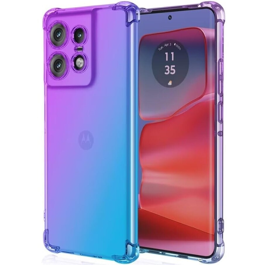 Fallfeste Schutzhülle Mit Farbverlauf Für Motorola Edge 50 Pro, Lila/blau