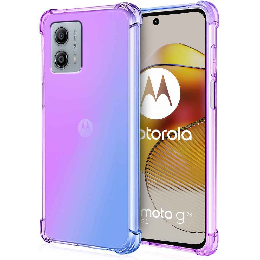 Fallfeste Schutzhülle Mit Farbverlauf Für Motorola Moto G73 5g, Lila/blau