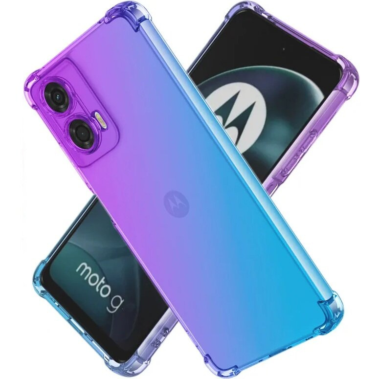 Fallfeste Schutzhülle Mit Farbverlauf Für Motorola Moto G85, Lila/blau