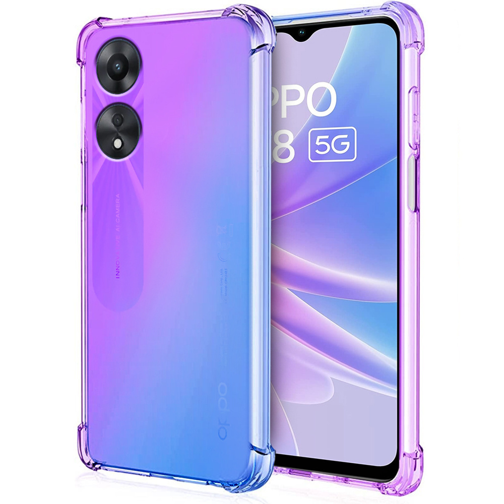 Fallfeste Schutzhülle Mit Farbverlauf Für Oppo A78 4g, Lila/blau
