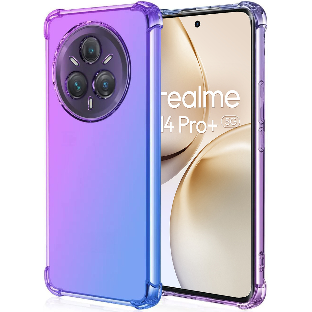 Fallfeste Schutzhülle Mit Farbverlauf Für Realme 14 Pro+ 5g, Lila/blau