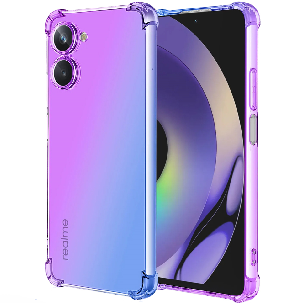 Fallfeste Schutzhülle Mit Farbverlauf Für Realme 10 4g, Lila/blau