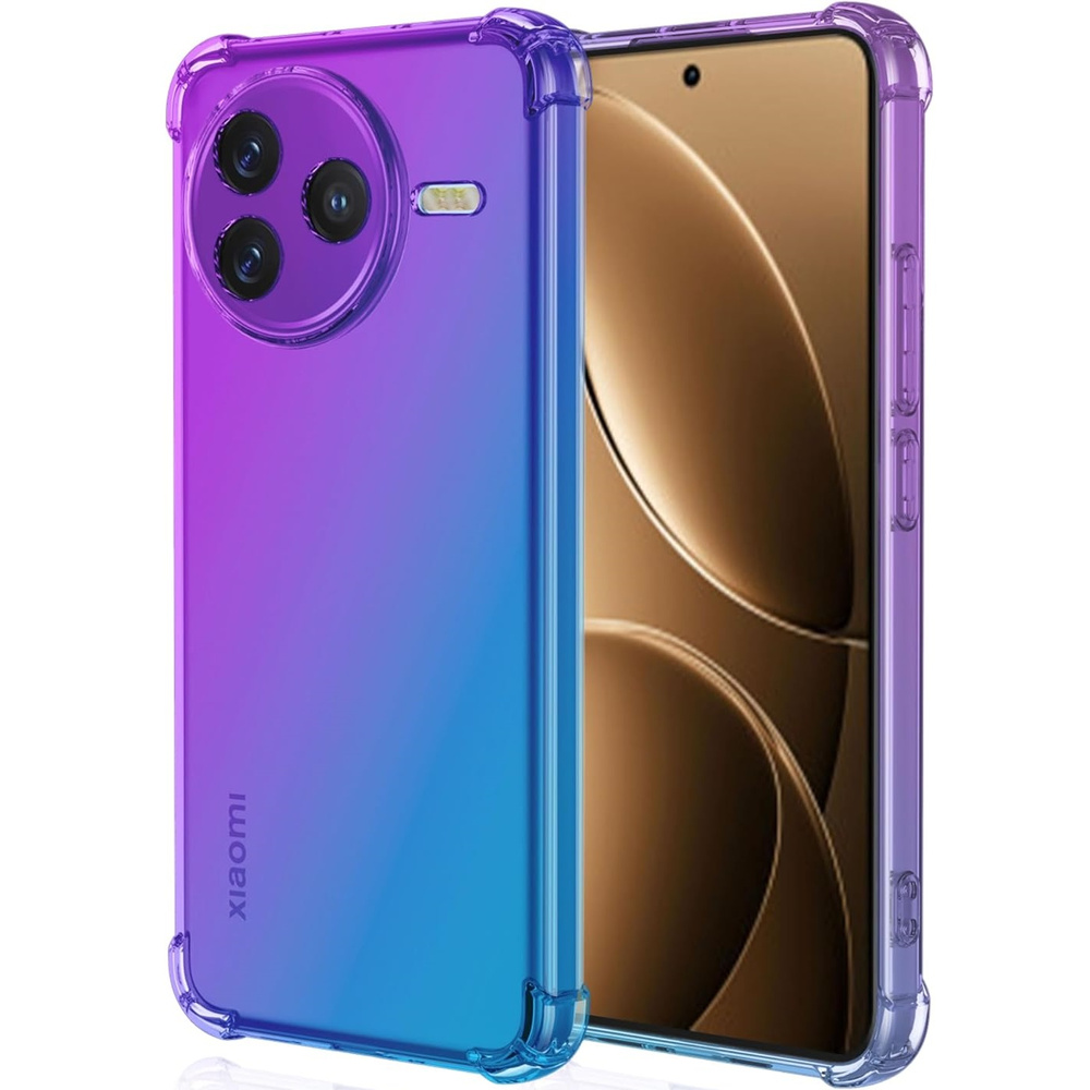 Fallfeste Schutzhülle Mit Farbverlauf Für Xiaomi Poco F7 Pro, Lila/blau