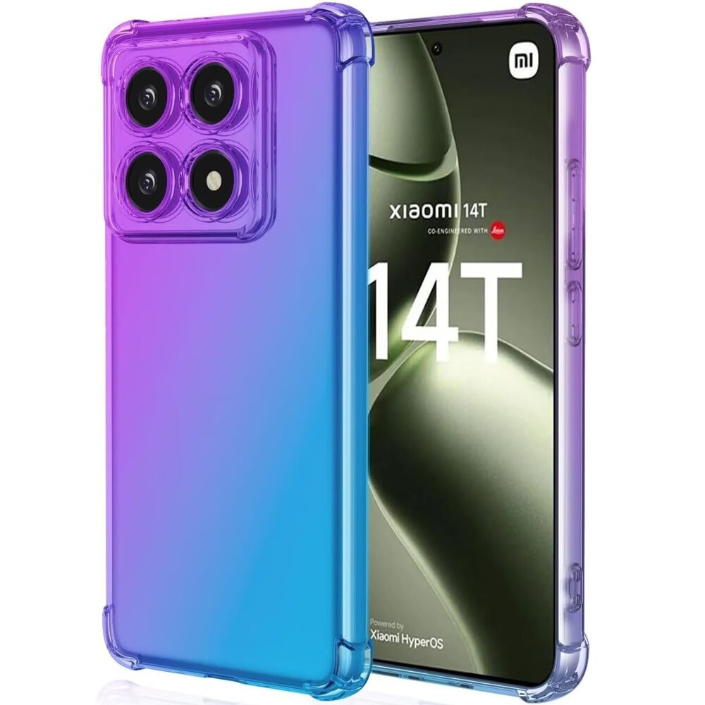 Fallfeste Schutzhülle Mit Farbverlauf Für Xiaomi 14t Pro, Lila/blau