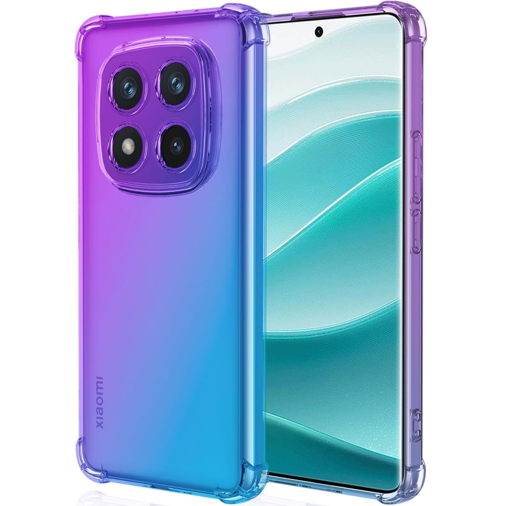 Fallfeste Schutzhülle Mit Farbverlauf Für Xiaomi Redmi Note 14 Pro 5g / Xiaomi Poco X7 5g, Lila / Blau