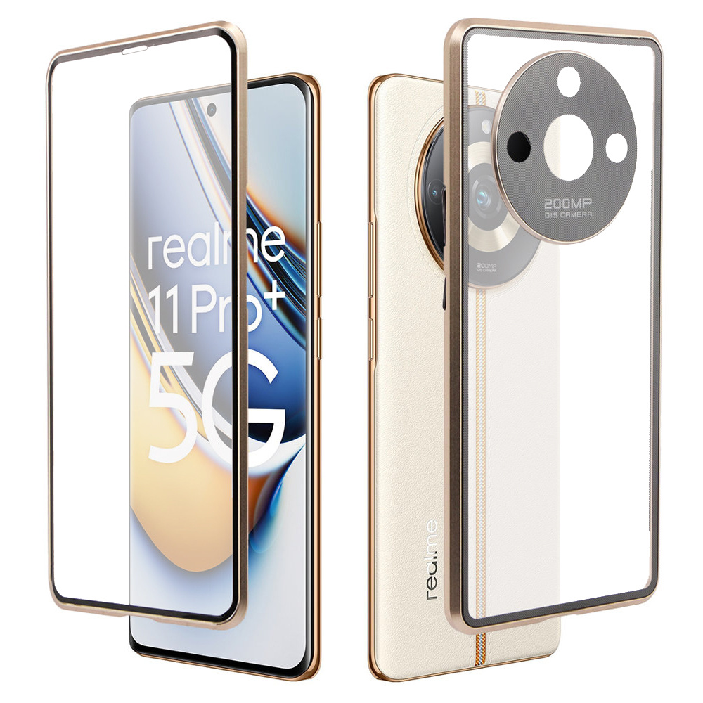 Hülle Für Realme 11 Pro 5g / Pro+ 5g, Magnetisches Dualglas, Gold
