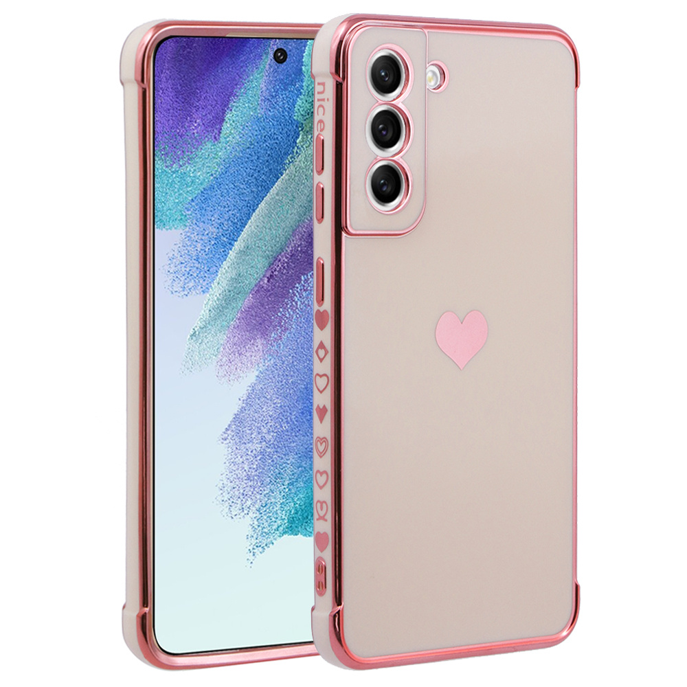 Hülle Für Samsung Galaxy S21 Fe, Electro Heart, Roségold