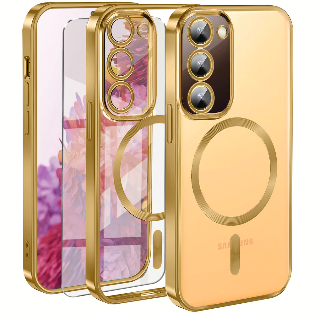Schutzhülle Für Samsung Galaxy S20 Fe, Electro Magsafe, Gold + Displayschutzfolie Aus Glas