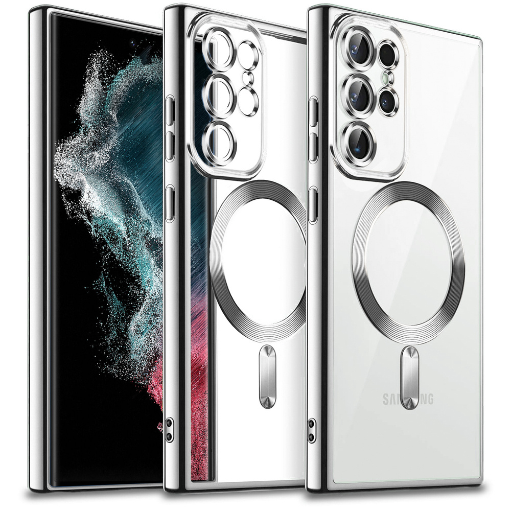 Schutzhülle Für Samsung Galaxy S22 Ultra, Electro Magsafe, Silber