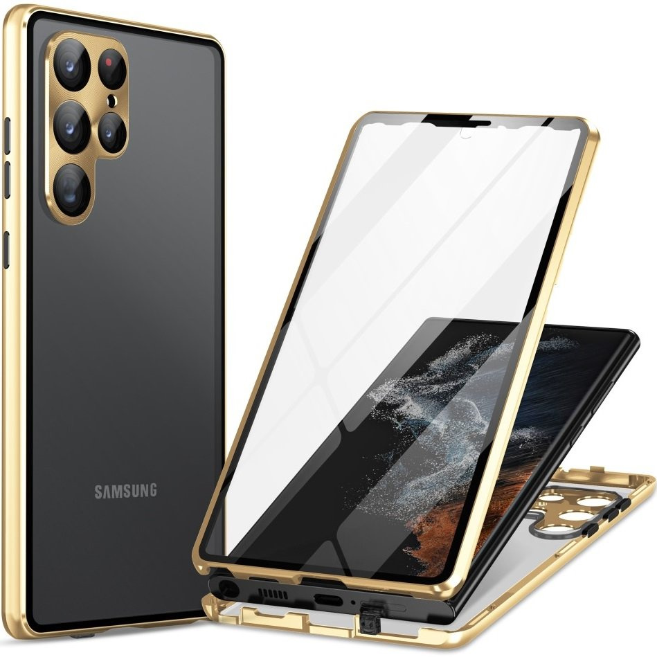 Samsung Galaxy S23 Ultra Hülle, Magnetisches Dualglas, Gold