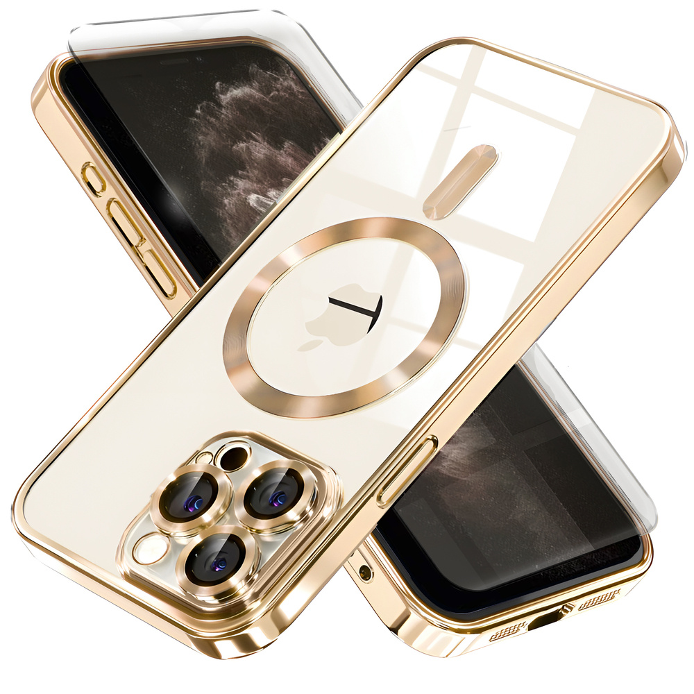 Iphone 11 Pro Hülle, Electro Magsafe, Gold + Displayschutzfolie