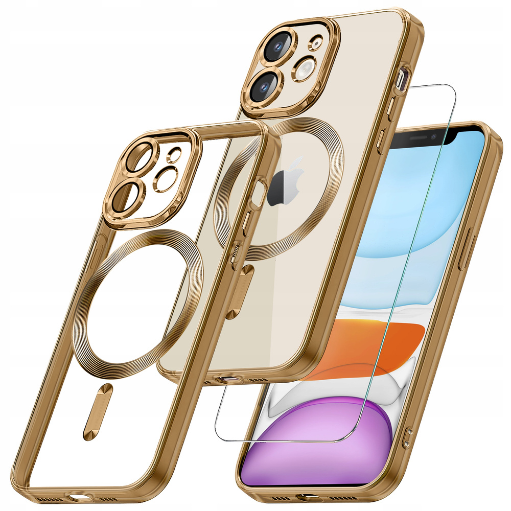 Iphone 11 Hülle, Electro Magsafe, Gold + Displayschutzfolie