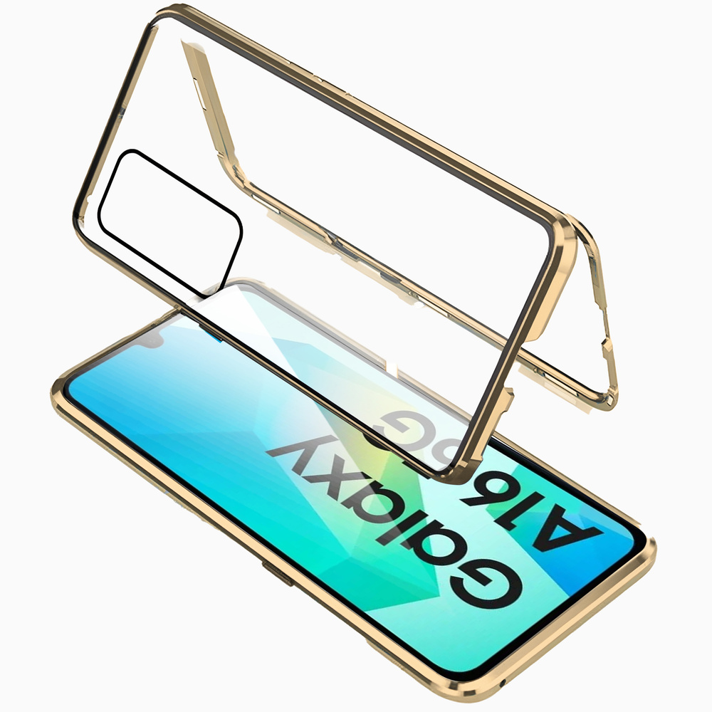 Schutzhülle Für Samsung Galaxy A16 / A16 5g, Magnetisches Dualglas, Gold