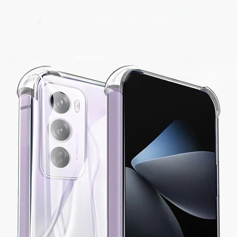 Stoßfeste Hülle + 3d-schutzglas Für Oppo Reno 12 Pro, Transparenter/schwarzer Rahmen