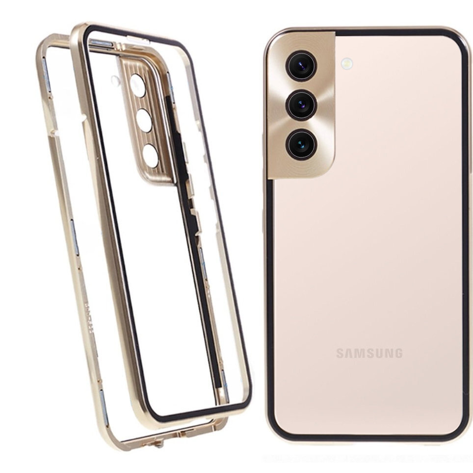 Samsung Galaxy S21 Hülle, Magnetisches Dualglas, Gold