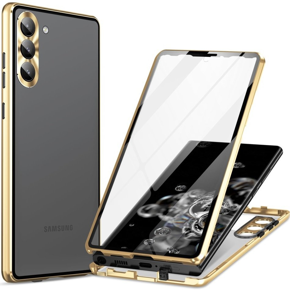 Samsung Galaxy S23 Hülle, Magnetisches Dualglas, Gold