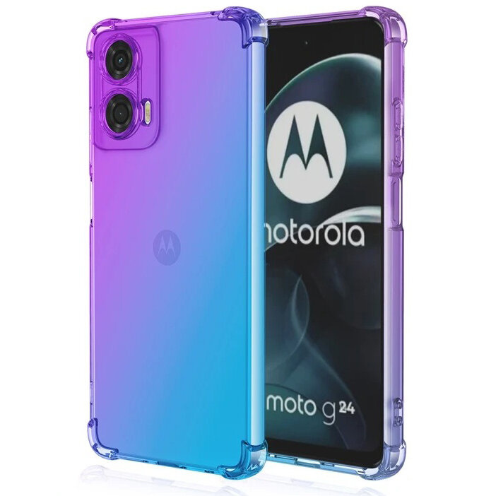 Fallfeste Schutzhülle Mit Farbverlauf Für Motorola Moto G24 / G24 Power / G04, Lila / Blau