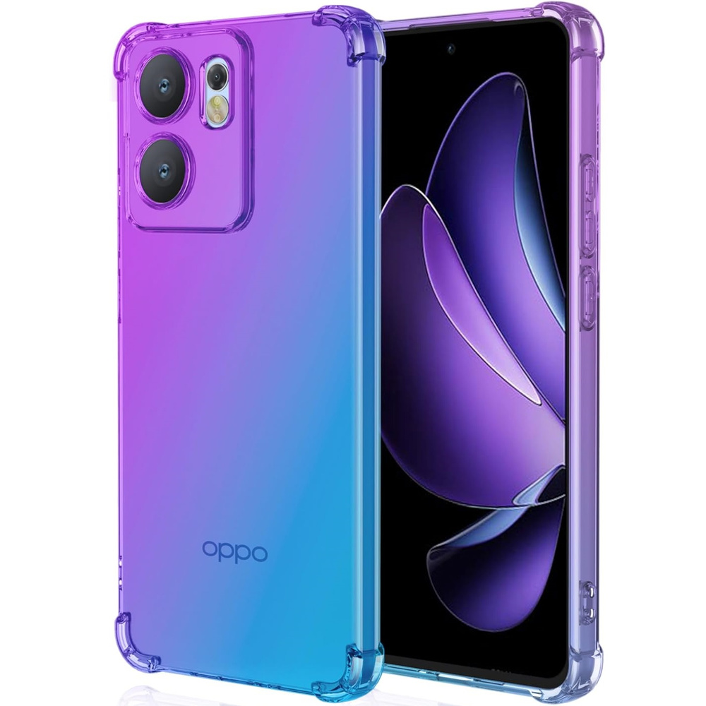 Fallfeste Schutzhülle Mit Farbverlauf Für Oppo Reno 13f / Oppo Reno 13fs, Lila / Blau