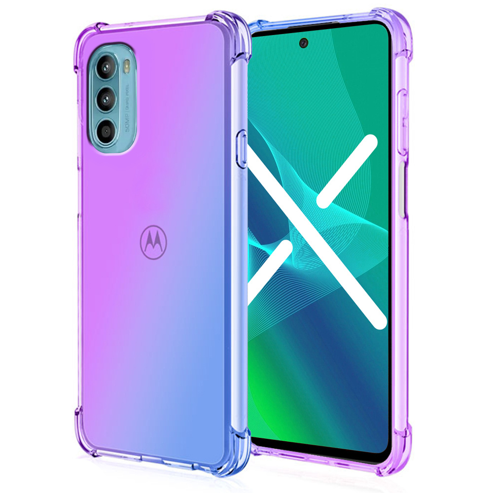 Fallfeste Schutzhülle Mit Farbverlauf Für Motorola Moto G52 / G82 5g, Lila / Blau