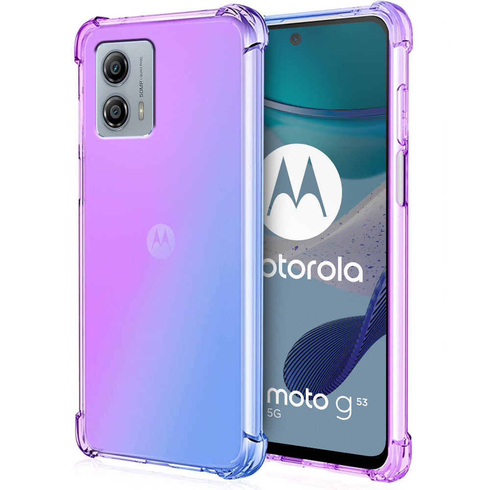 Fallfeste Schutzhülle Mit Farbverlauf Für Motorola Moto G53 5g, Lila/blau