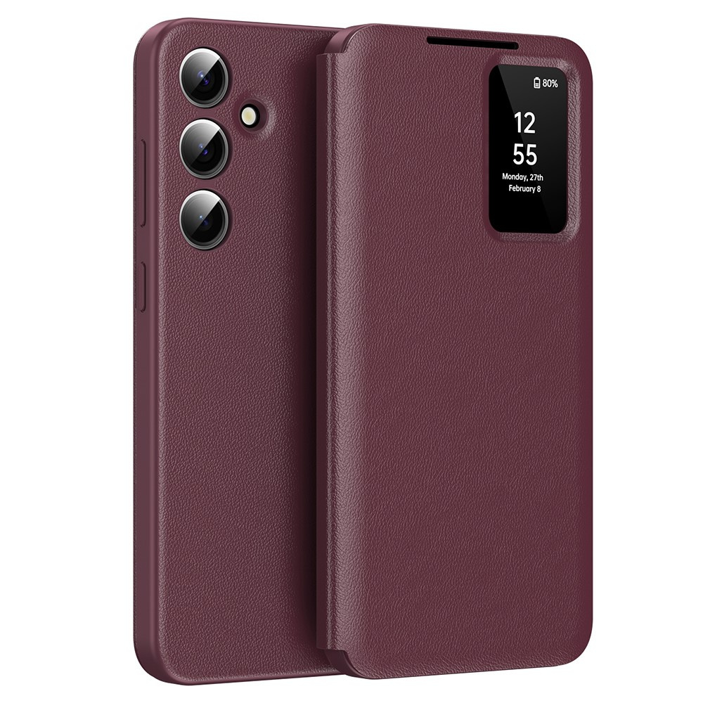 Samsung Galaxy S24 Fe Smart View Wallet Flip Case, Burgunderrot